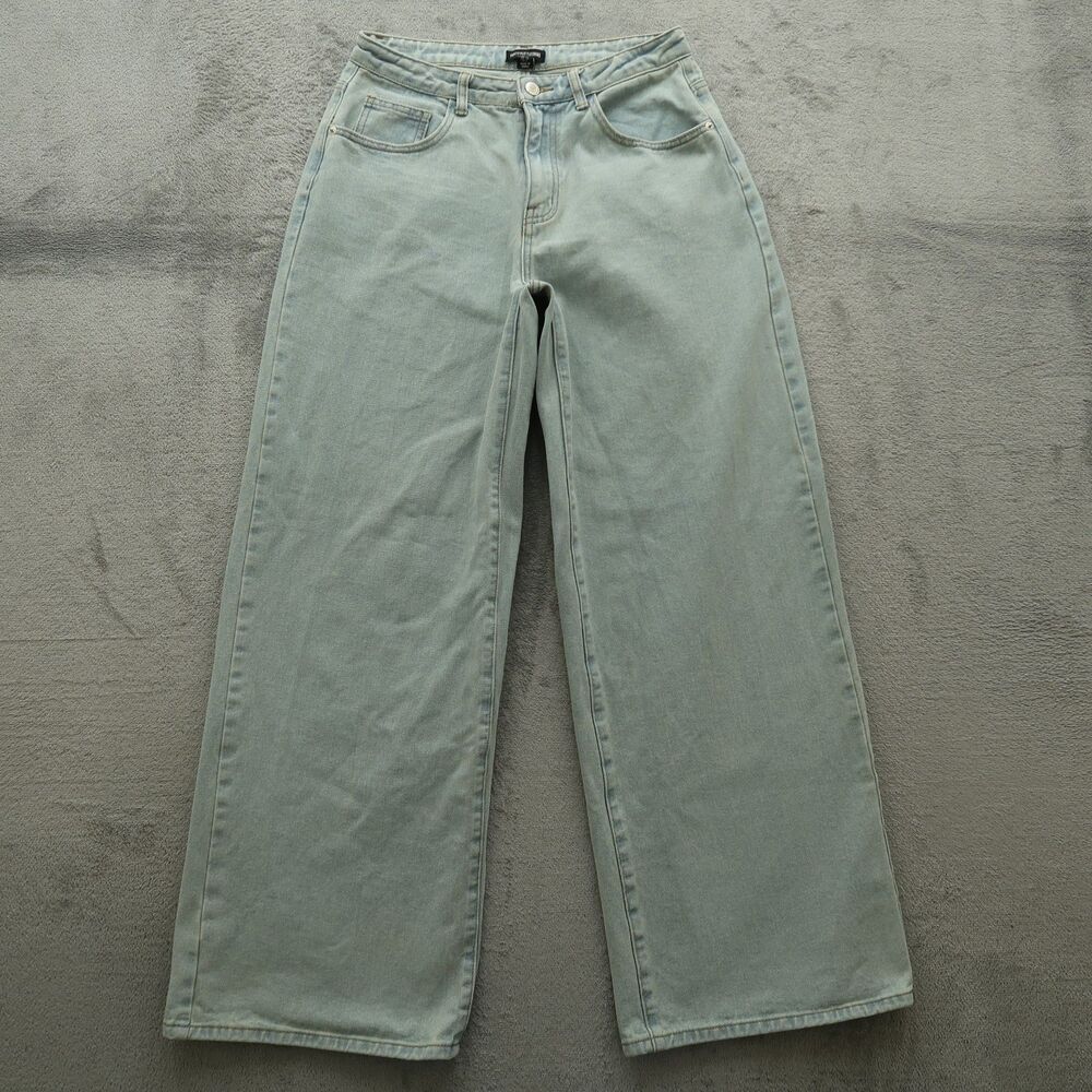 Pretty Little Thing Jeans Women's 6 Light Blue High-Rise Wide-Leg 31.5" Inseam